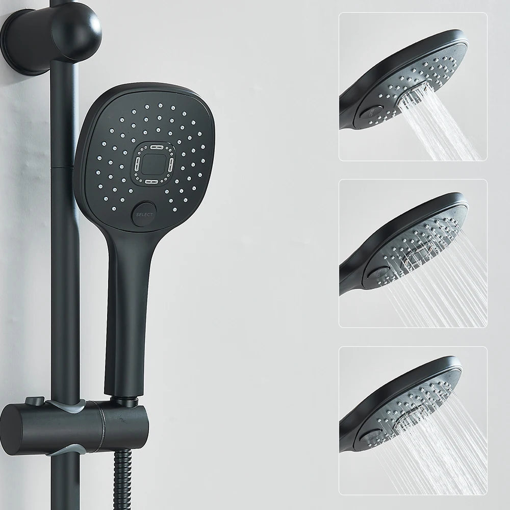 Rain Shower System With Handheld Shower Without Mixer For Bath Shower Wall Mounted Hot Cold Shower System for Bathtub