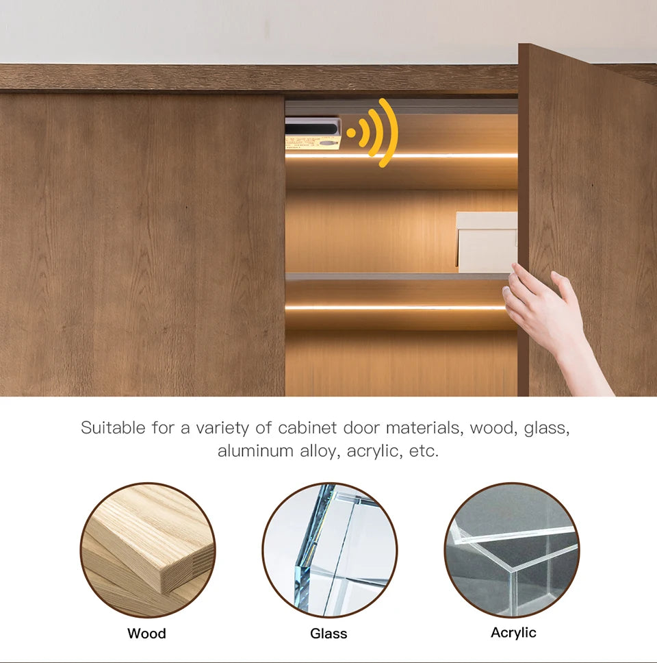 12V COB LED Strip Light Smart Double Door Sensor Switch Cabinet lights for your room Lighting Dupont LED Tape Door Open Light-ON