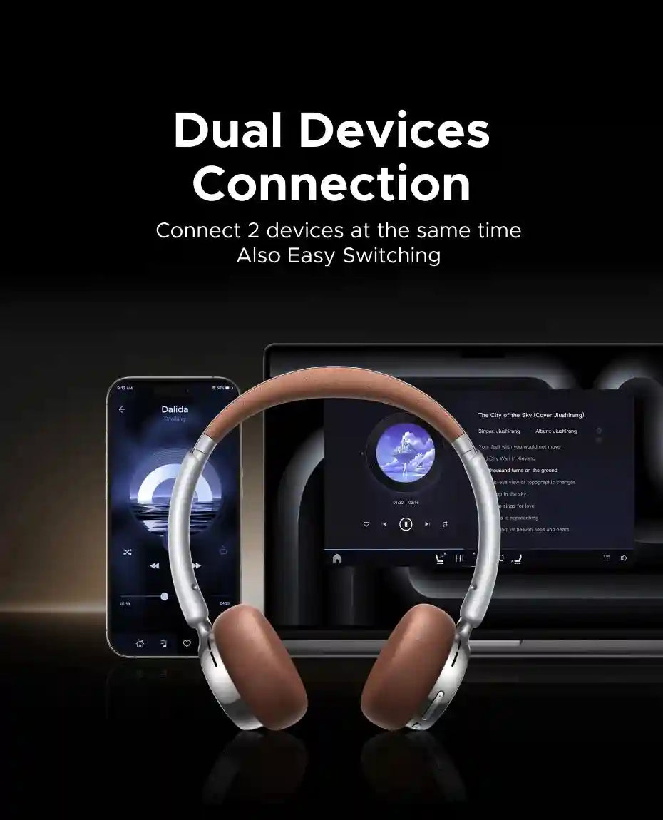 Active Noise Cancelling Wireless Headphones - Over-Ear Studio Monitor Tidesmit