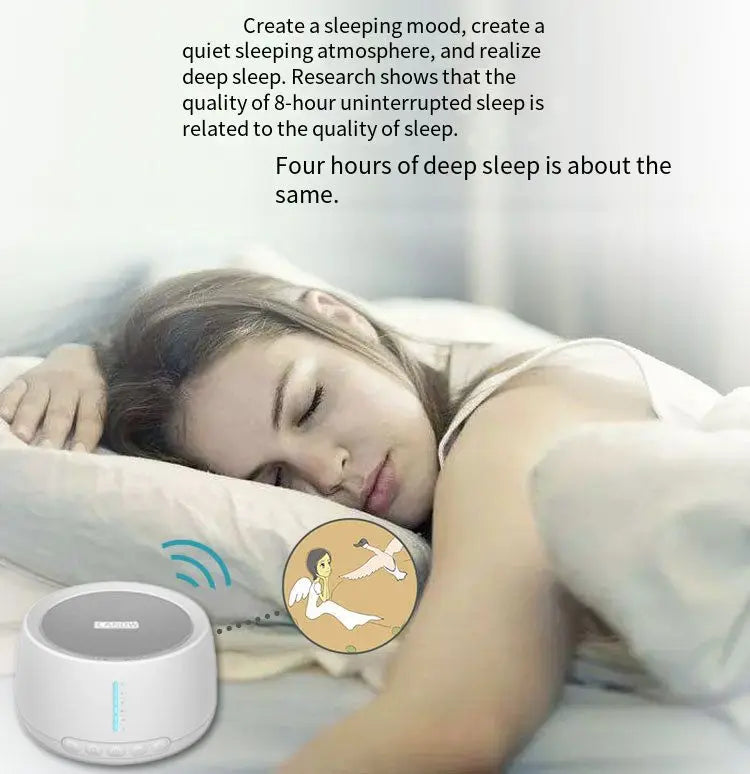 Portable Mini Smart Sleep Therapy Instrument Portable White Noise Machine 30 Sounds 36 Levels for Adult Baby and Household Use