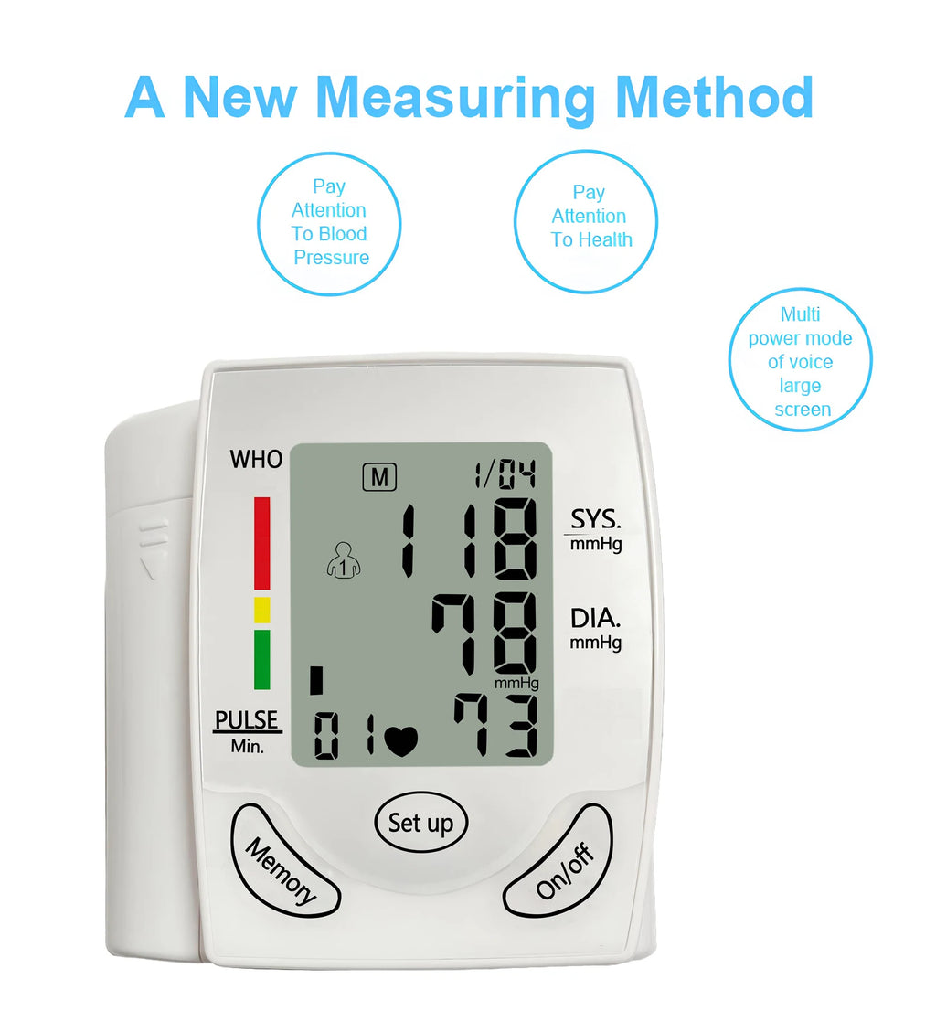 Electronic Blood Pressure Monitor Medical Home Wrist Blood Pressure Monitor Heart Rate Measuring Device Wrist Sphygmomanometer