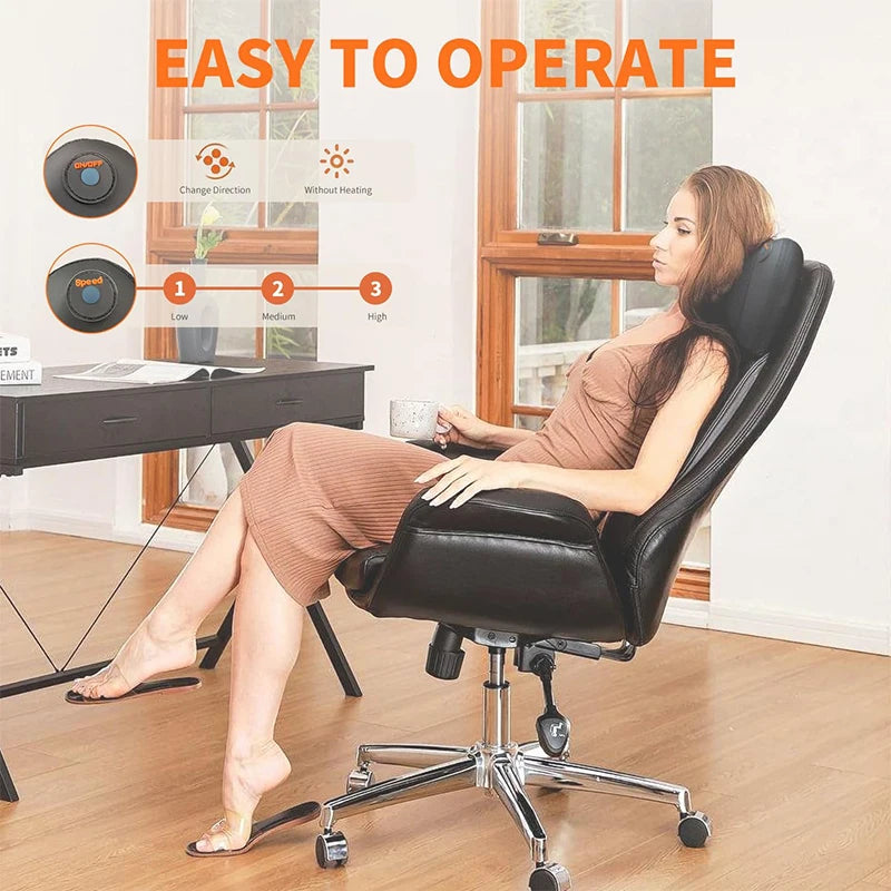 Electric Cervical Neck Massager with Heat Therapy & Spine Support Massage Cushion Tidesmit