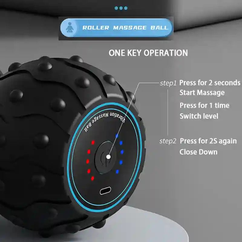 Vibrating Massage Ball: 5-Speed Deep Tissue Electric Muscle Roller Massage Roller Tidesmit
