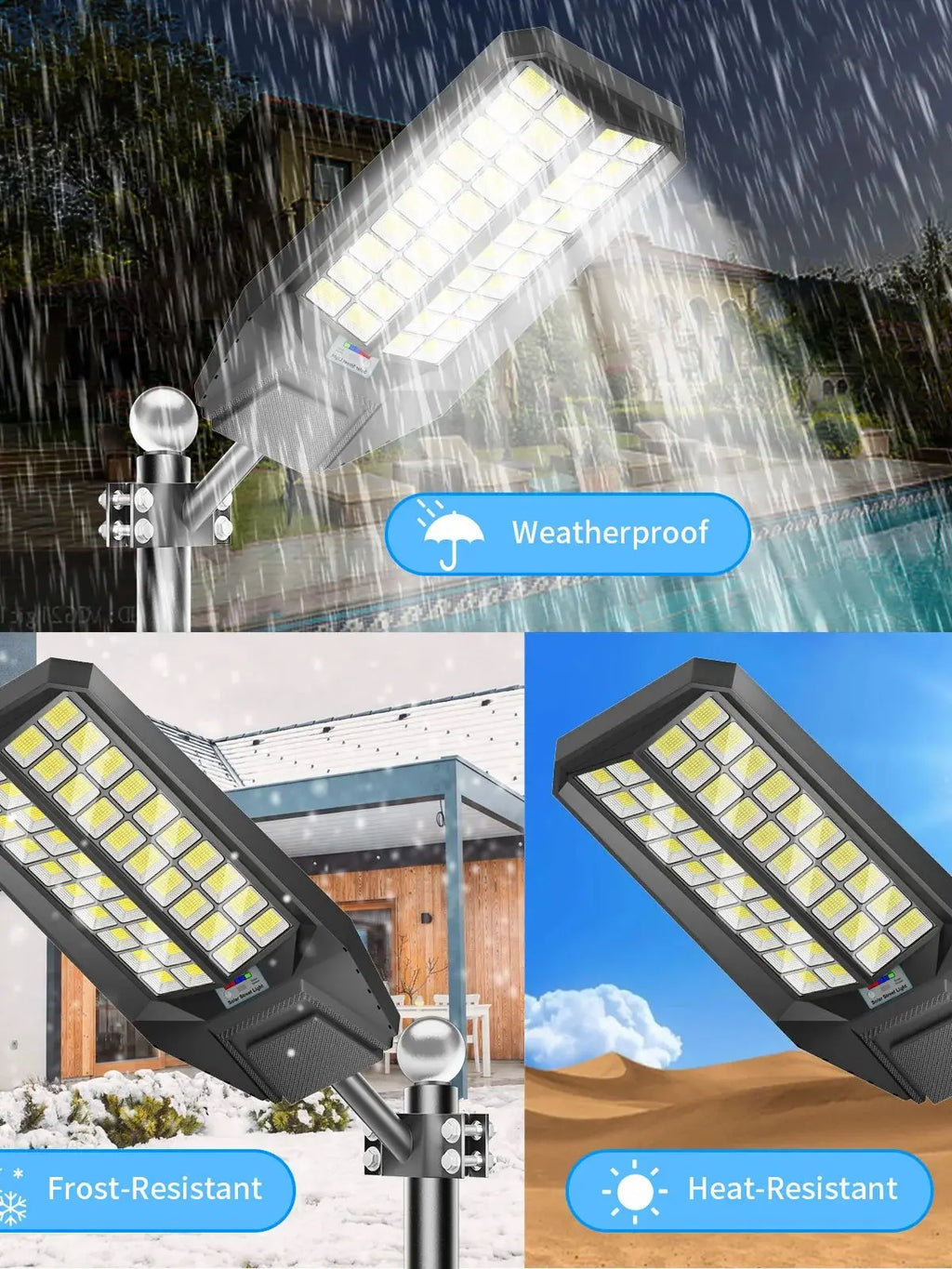 Ship from Local Warehouse 9000W Large Super Bright Outdoor Solar Light,  Waterproof LED Flood Lamp, Energy Saving with Motion Sensor & Remote Control, Easy Installation for Parking Lot, Yard, Patio, Garden and Street Lighting