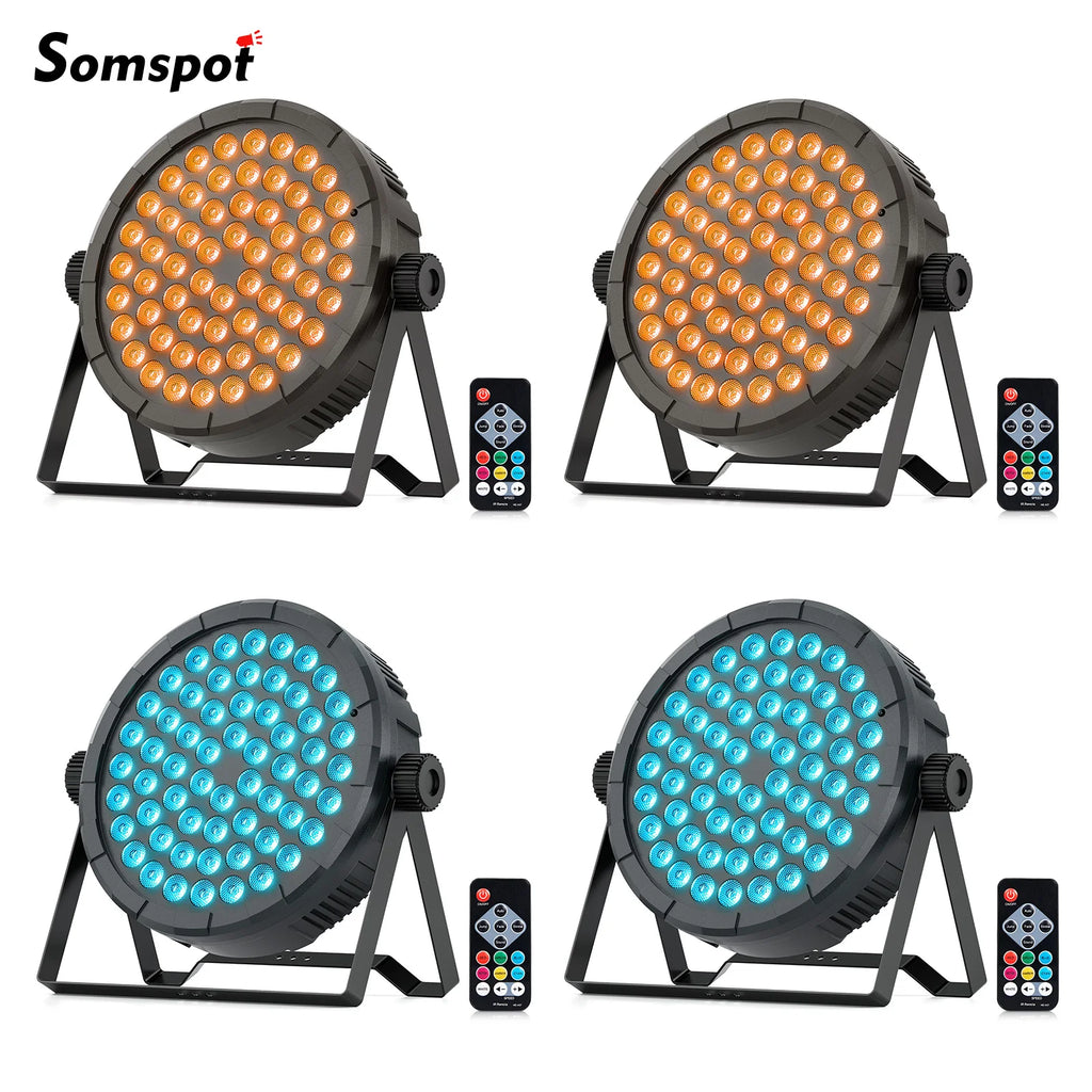 Somspot 4PCS 36W 60LEDs PAR Lights RGB DJ Party Lights Stage Effect Lighting Projector for Bar Disco Concert Wedding Theater