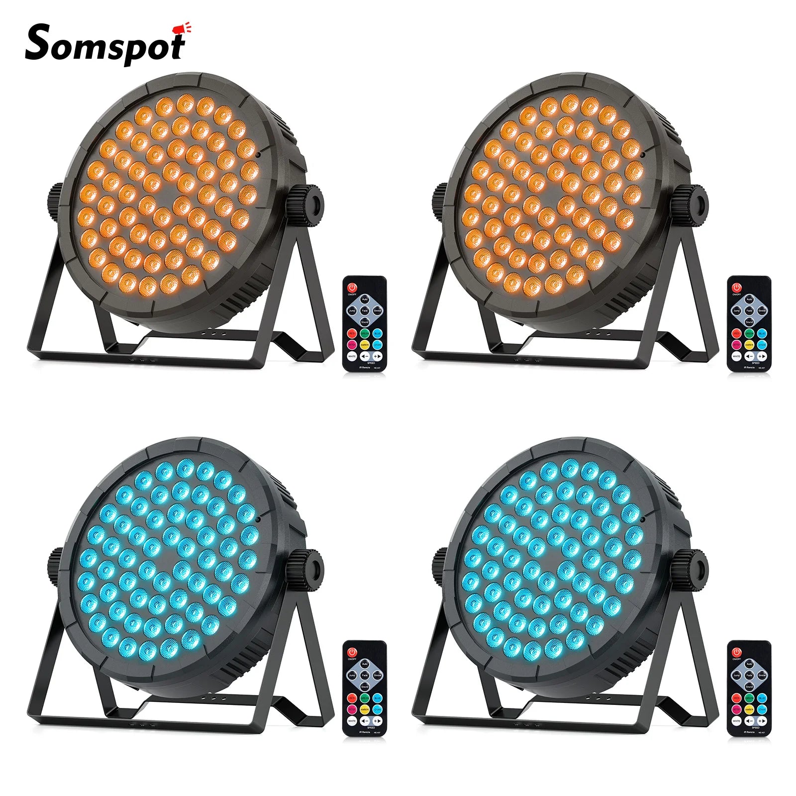 Somspot 4PCS 36W 60LEDs PAR Lights RGB DJ Party Lights Stage Effect Lighting Projector for Bar Disco Concert Wedding Theater