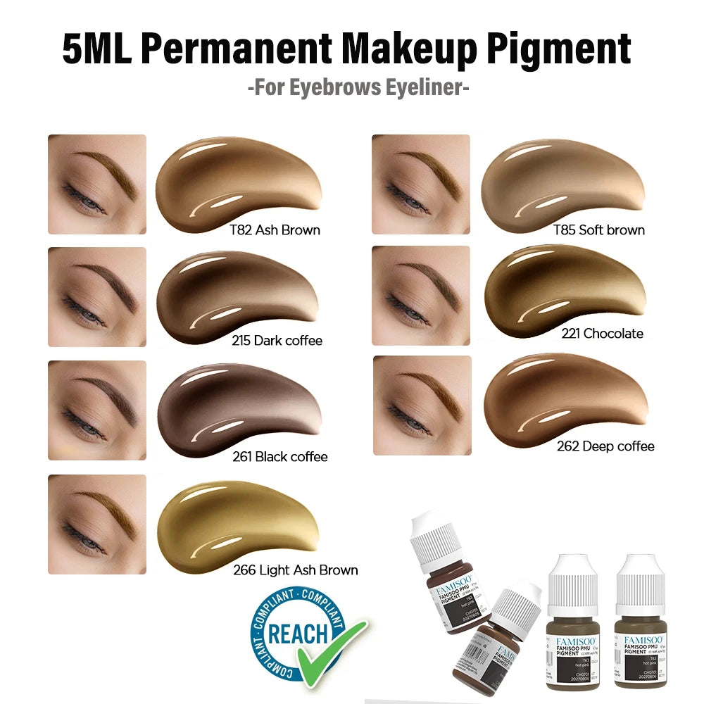 Professional Microblading Eyebrow Tattoo Ink - Long-Lasting 5ml Pigment Permanent Makeup Machines Tidesmit