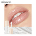 Pecolovers Pearl glitter plumping lip gloss with a high-shine, moisturizing finish for plump, shimmering lips.
