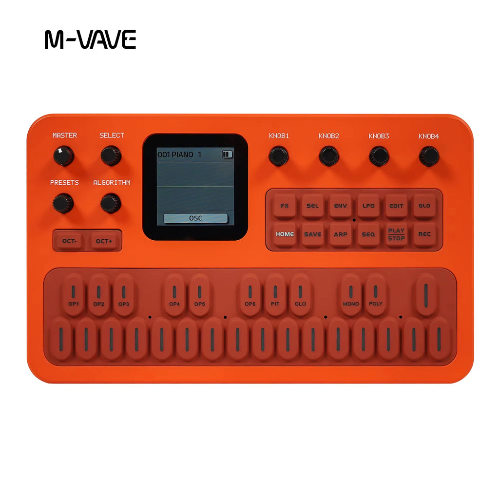 M-Vave Fm-1 Portable Fm Synthesizer Effect Pedal 12h Battery 6-Operator 32-Algorithm 128 Presets Built-In Speaker Bluetooth Midi