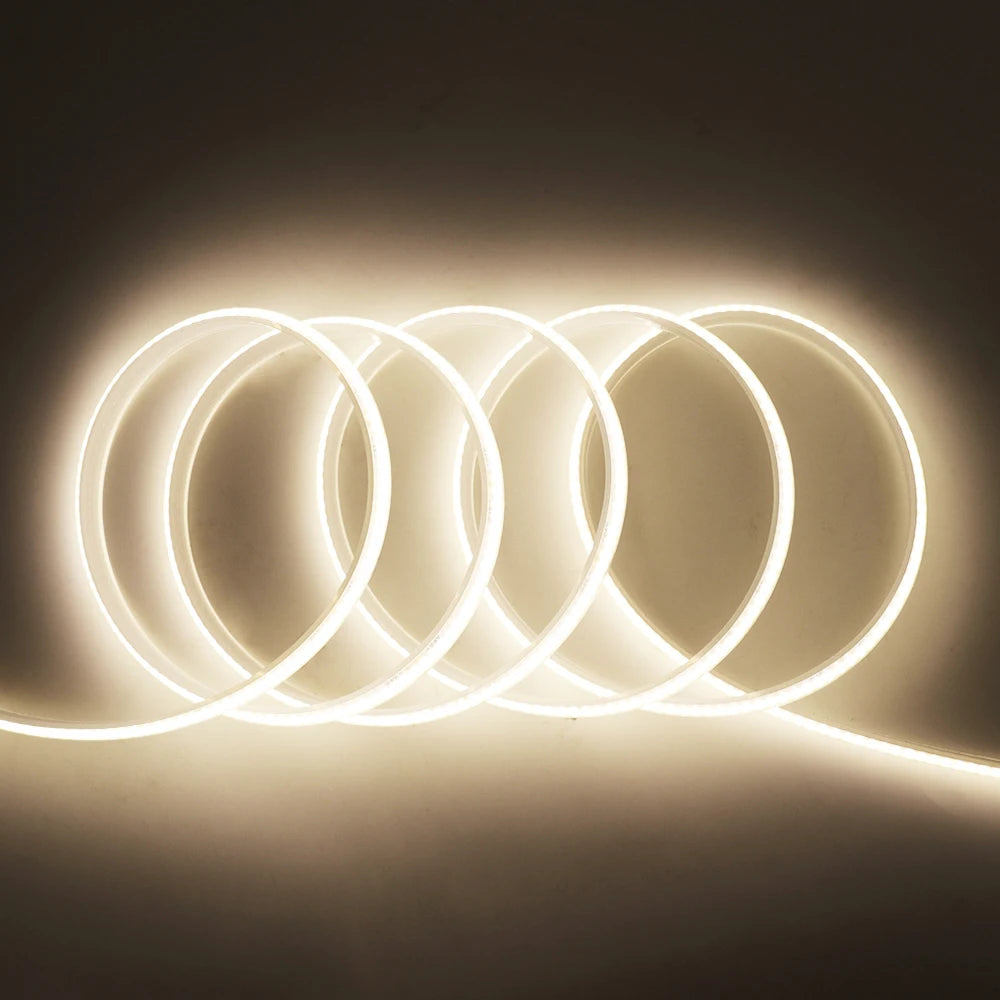 12V 24V IP68 Waterproof COB LED Strip Light 5m 10m 15m 20m 0.5m Flexible Tape IP30 320 LEDs High Density Bright Liner Lighting