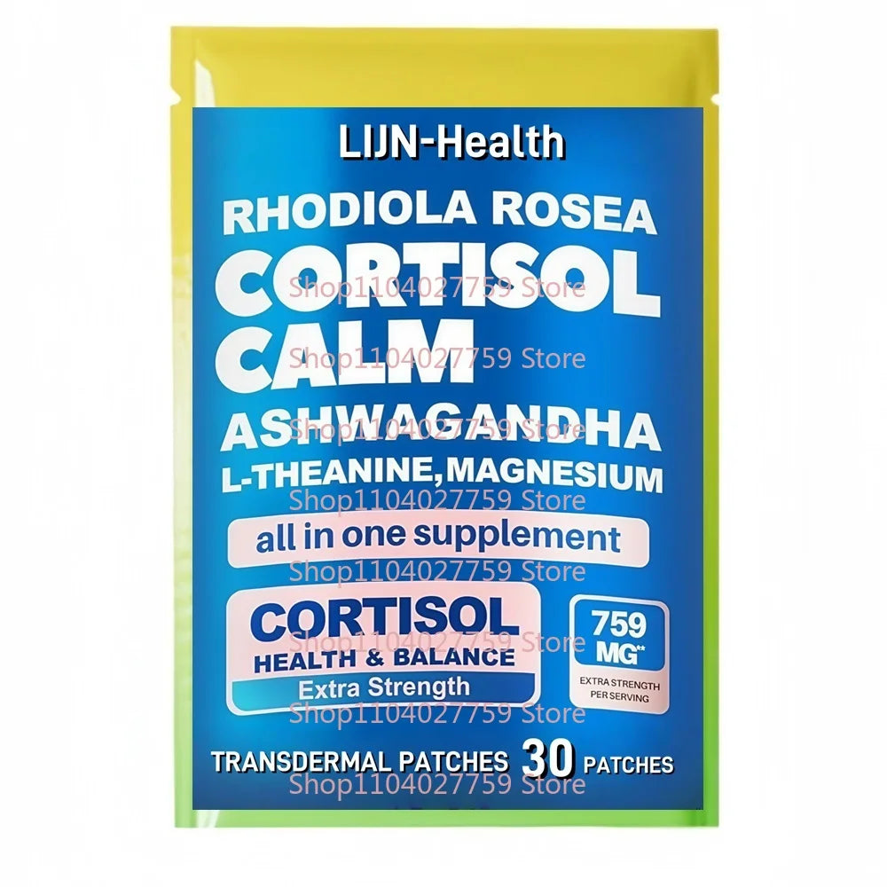 30 Patches Cortisol Manager Transdermal Patches with Magnesium,Rhodiola rosea - Supports Relaxation, Cortisol & Focus