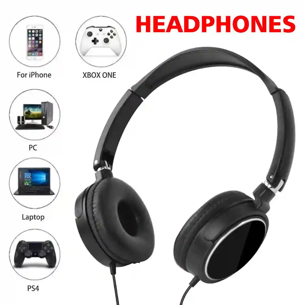 Noise Cancelling Wired Over-Ear Headphones with Mic - Tidesmit Tidesmit