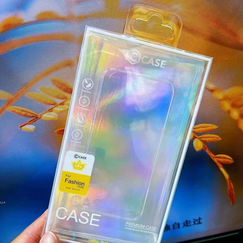 Phone Case Retail Packaging Box - Universal Clear PVC Display Yellow Laser Packaging Box Tidesmit