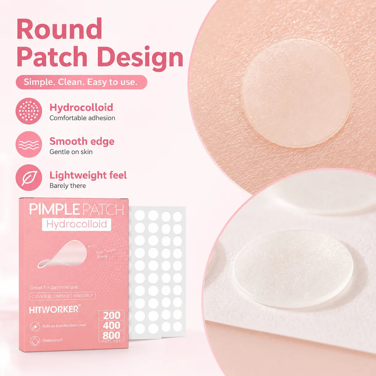 600/400/240pcs/box invisible acne patch set - deep cleaning high-quality water-based acne stickers, gentle and skin friendly