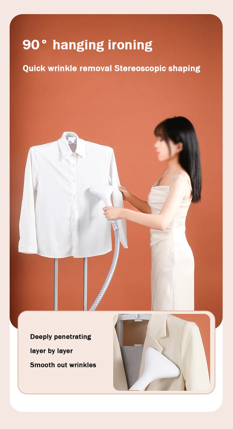 Tidesmit 2000W vertical hanging garment steamer featuring steam press technology for efficient home clothes ironing