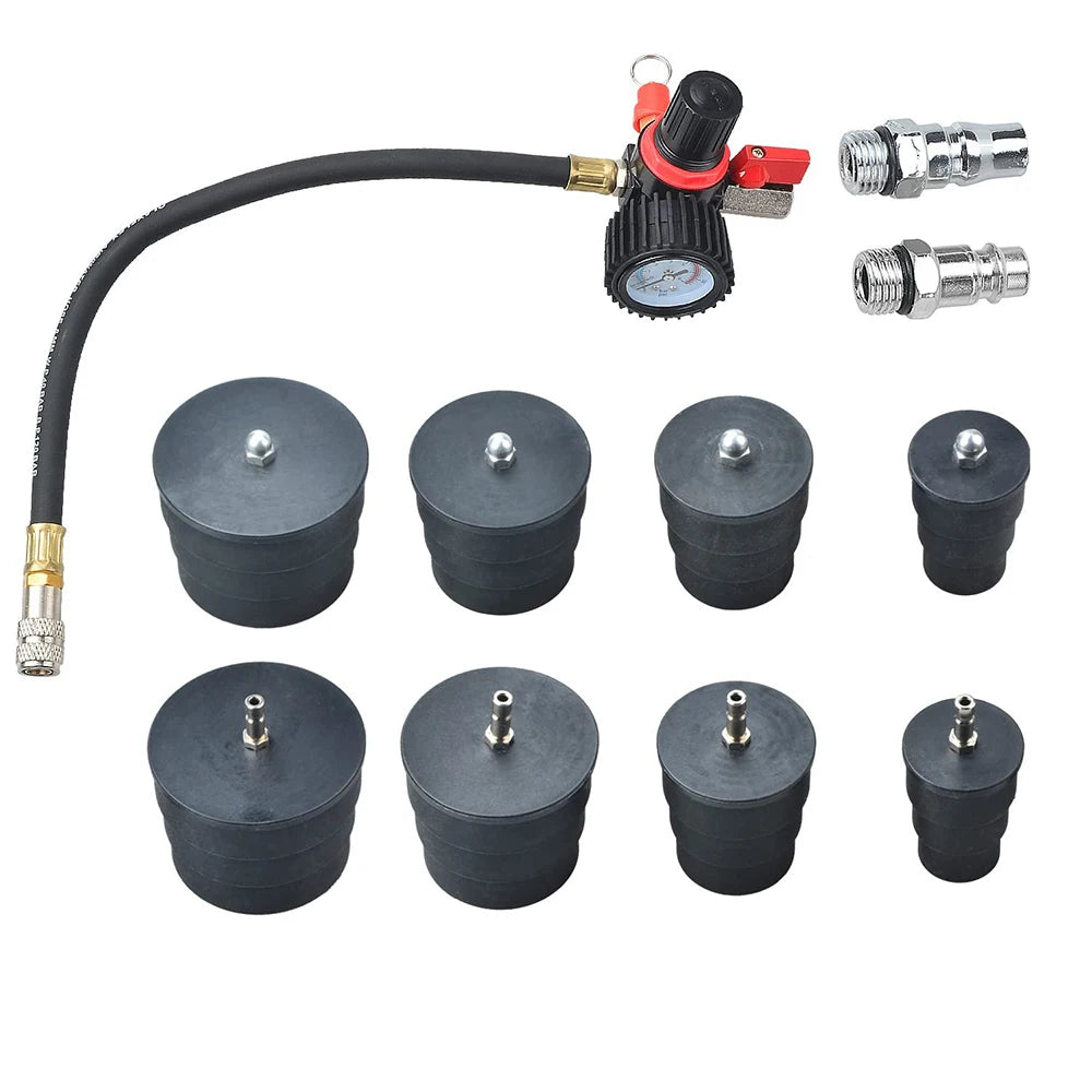 Podofo Turbo Boost Leak Tester Set Turbo System Leakage Detector with 4 Pairs Stepped Adapters 1-3/8"- 3-1/2" for Auto Repair