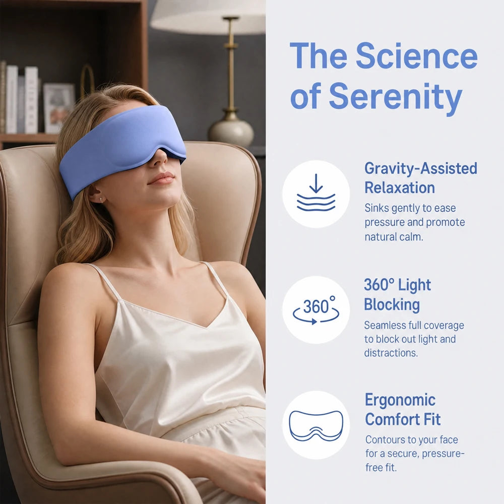 3D Weighted Sleep Mask, Eye Mask for Sleep,3D Contoured Design,Gentle Micro Pressure Sleep Mask soft and breathable