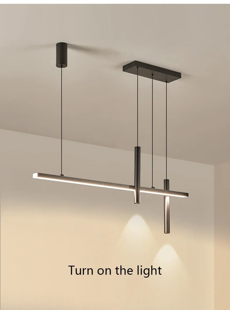 Linear LED Chandelier for Dining Room - Modern Dimmable Pendant Light Tidesmit