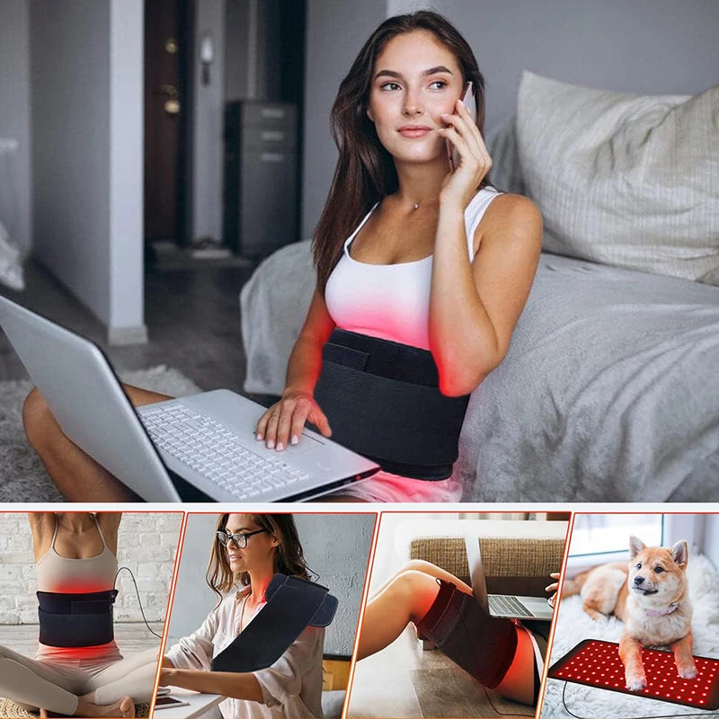 Red Light Therapy Infrared Heating Belt for Deep Tissue Muscle Relief Massage Cushion Tidesmit