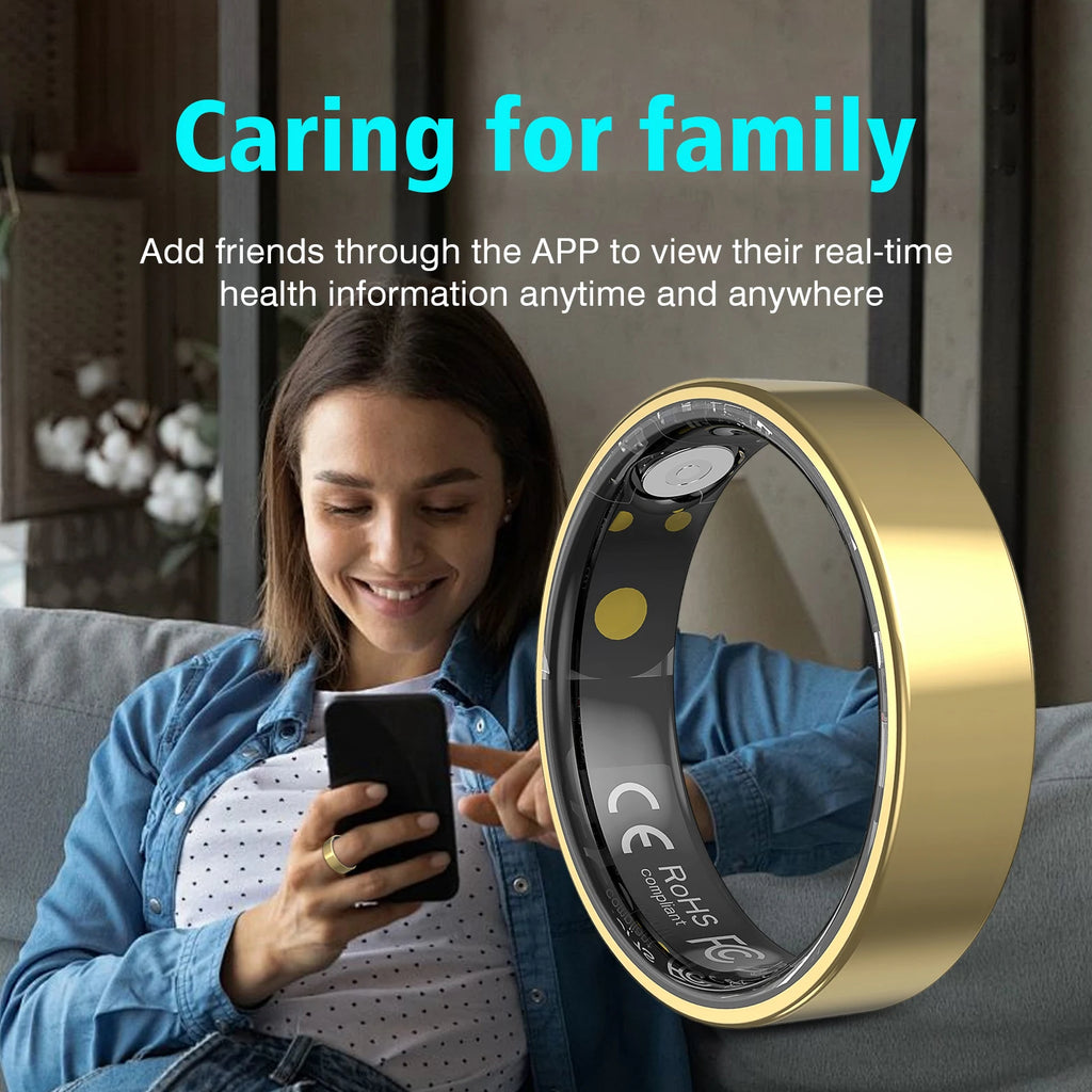 smart Ring for Women Men,Fitness Tracker Ring with Heart Rate, Sleep Monitoring, Blood Oxygen, Step Counting for iOS and Android, No Subscription Fee, Waterproof