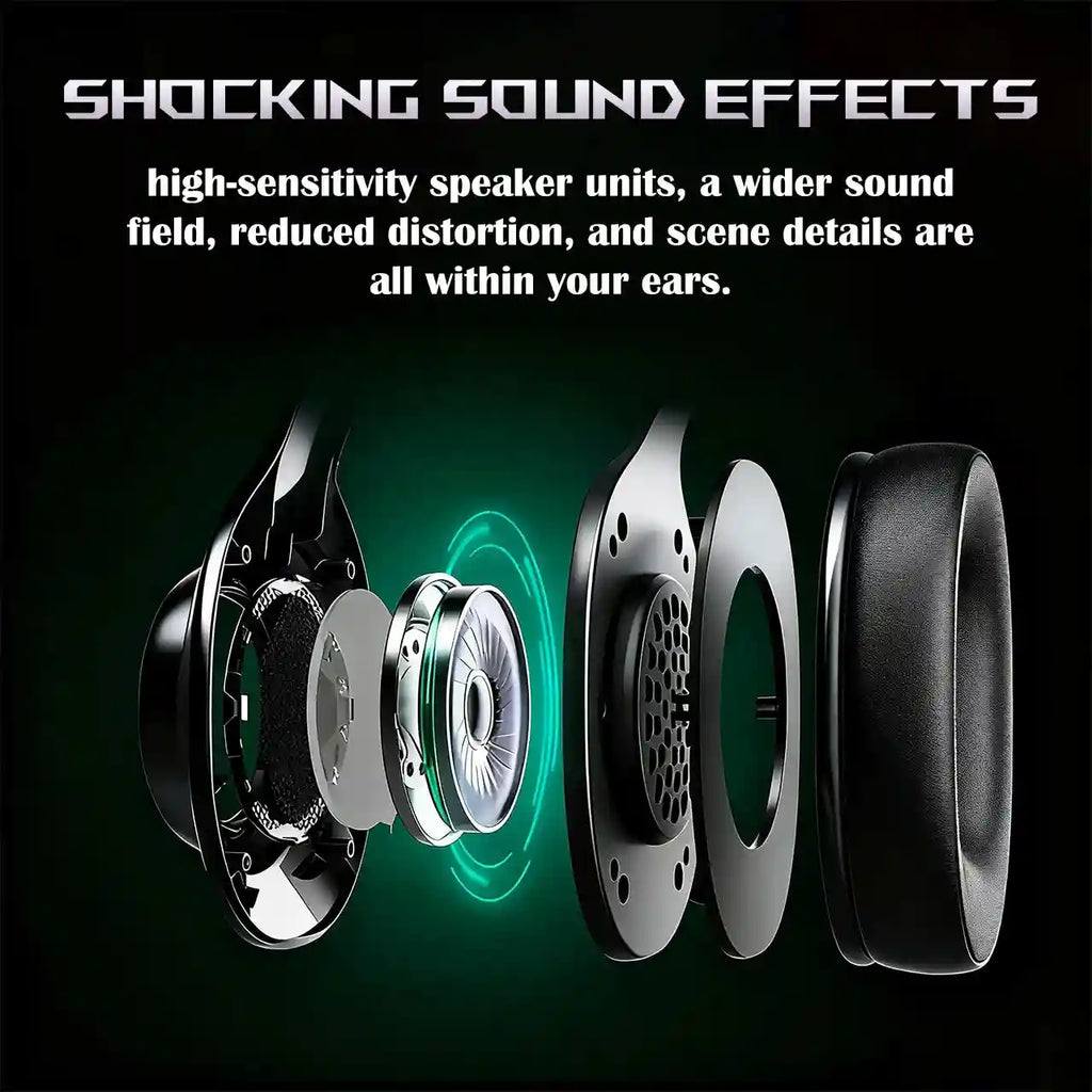 Wired Over-Ear Gaming Headphones with Mic - Comfortable PC Headset Tidesmit