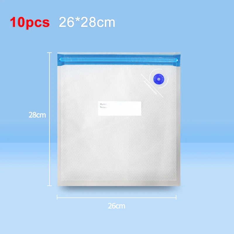 10-pack 26 x 28cm vacuum sealer bags with blue sealing strip