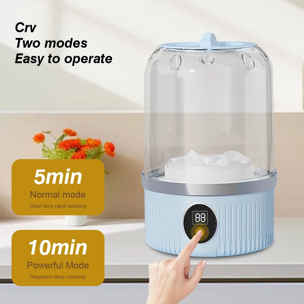 Tidesmit 1L portable mini underwear washer showing compact wireless design for washing socks and small laundry items.