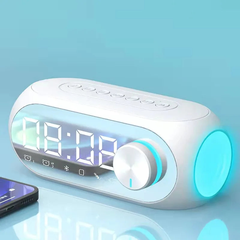 Alarm Clock Portable Bluetooth Speaker Radio FM Subwoofer Wireless Sound Box Music Mini Woofers Caixa De Som Coluna Lamp Bocina