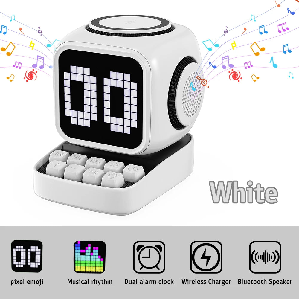 15W Fast Wireless Charger and Bluetooth Speaker | Tidesmit Audio Dock WHITE Tidesmit