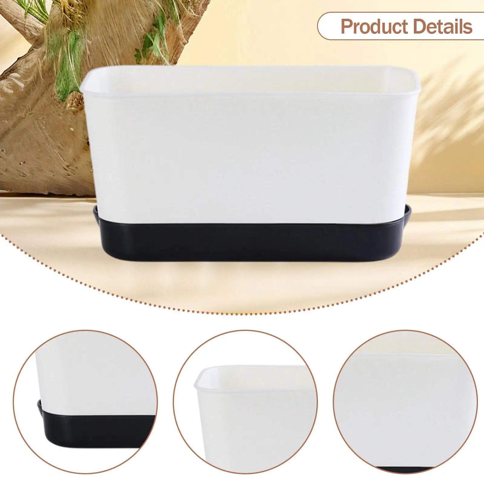 Window Box Planter Gardening Enthusiasts Gift Breathable Rectangular Flower Pot for Yard Porch Indoor Outdoor Patio Windowsill