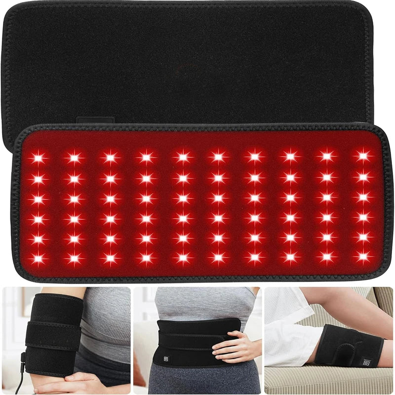 Red Light Therapy Belt for Back and Waist Portable Infrared Therapy Pad Featuring 660nm and 850nm Wavelength LED Lights
