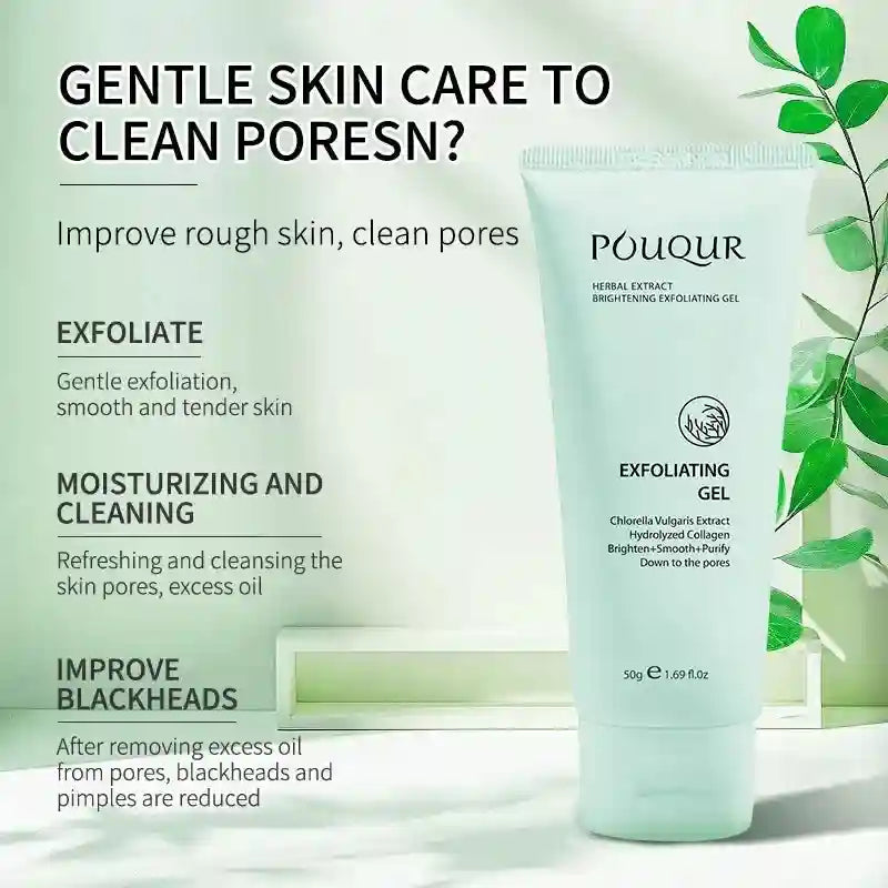 Herbal Exfoliating Gel Face Scrub: Natural Deep Cleansing Moisturizer Scrubs Treatments Tidesmit
