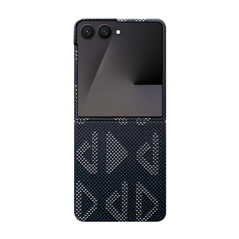 Samsung Galaxy Z Flip 7 Aramid Fiber Case with Magnetic Holder Pattern D only shell Galaxy Z Flip7 Tidesmit