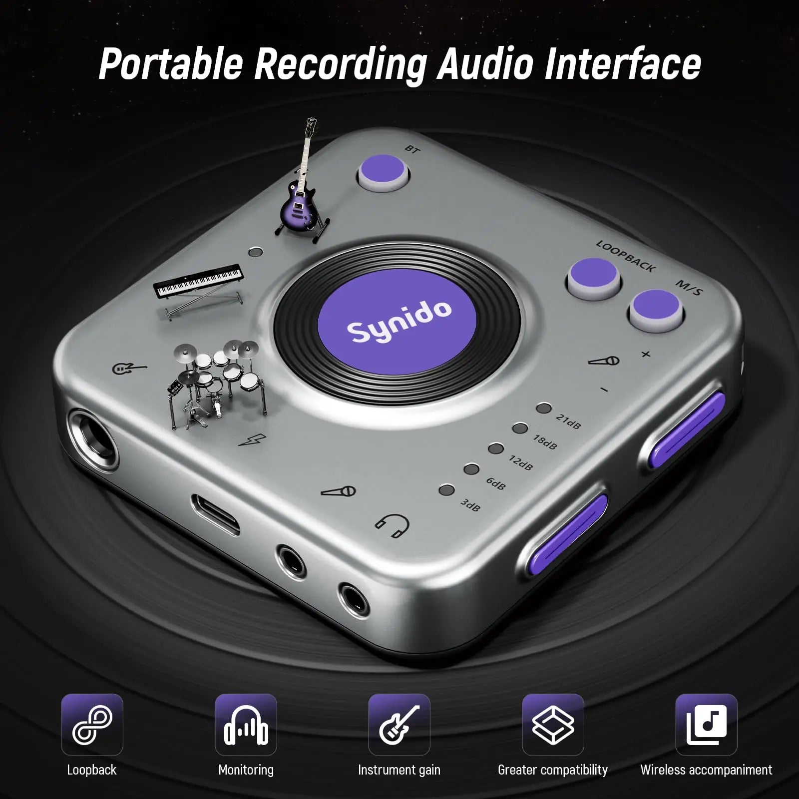 A20 Audio Interface for Live Streaming | Portable Wireless Recording Dock Tidesmit