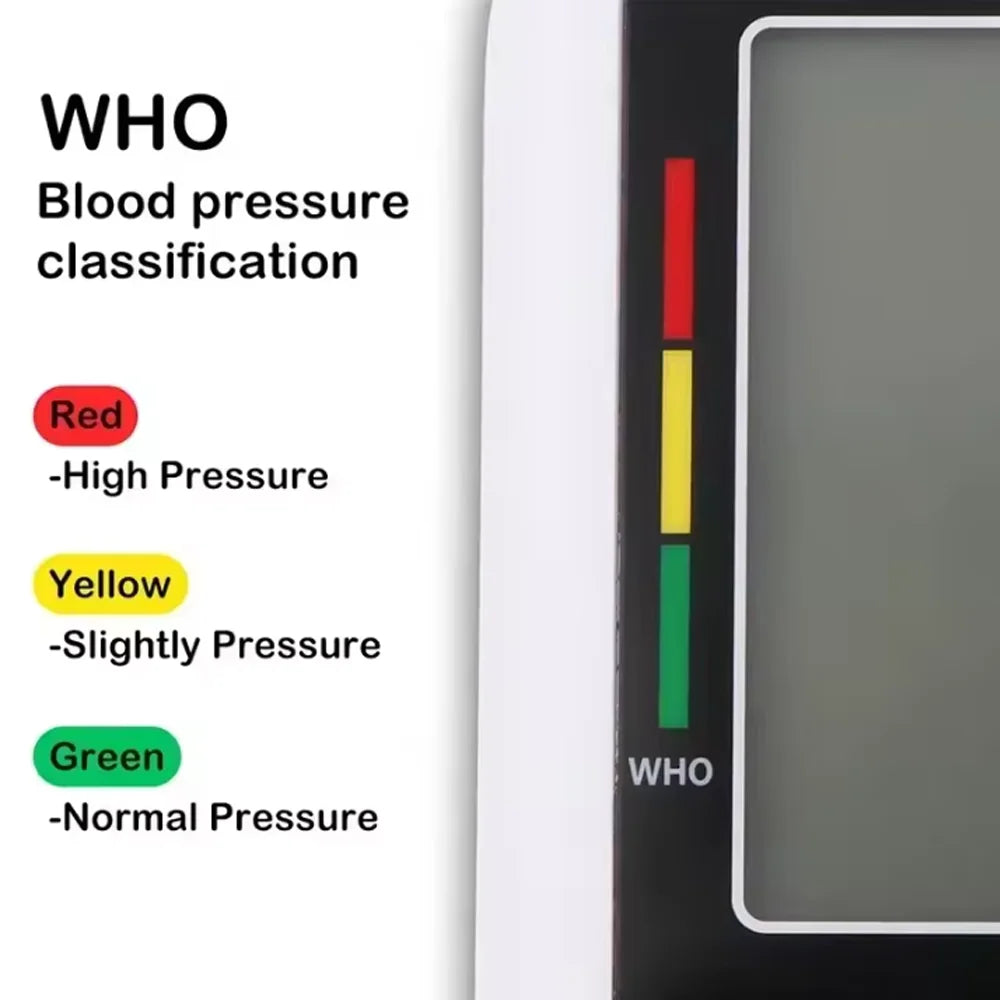 Portable Upper Arm Blood Pressure Monitor BP Monitor Automatic Tonometer Tensiometer Digital Sphygmomanometer Measurement Tool