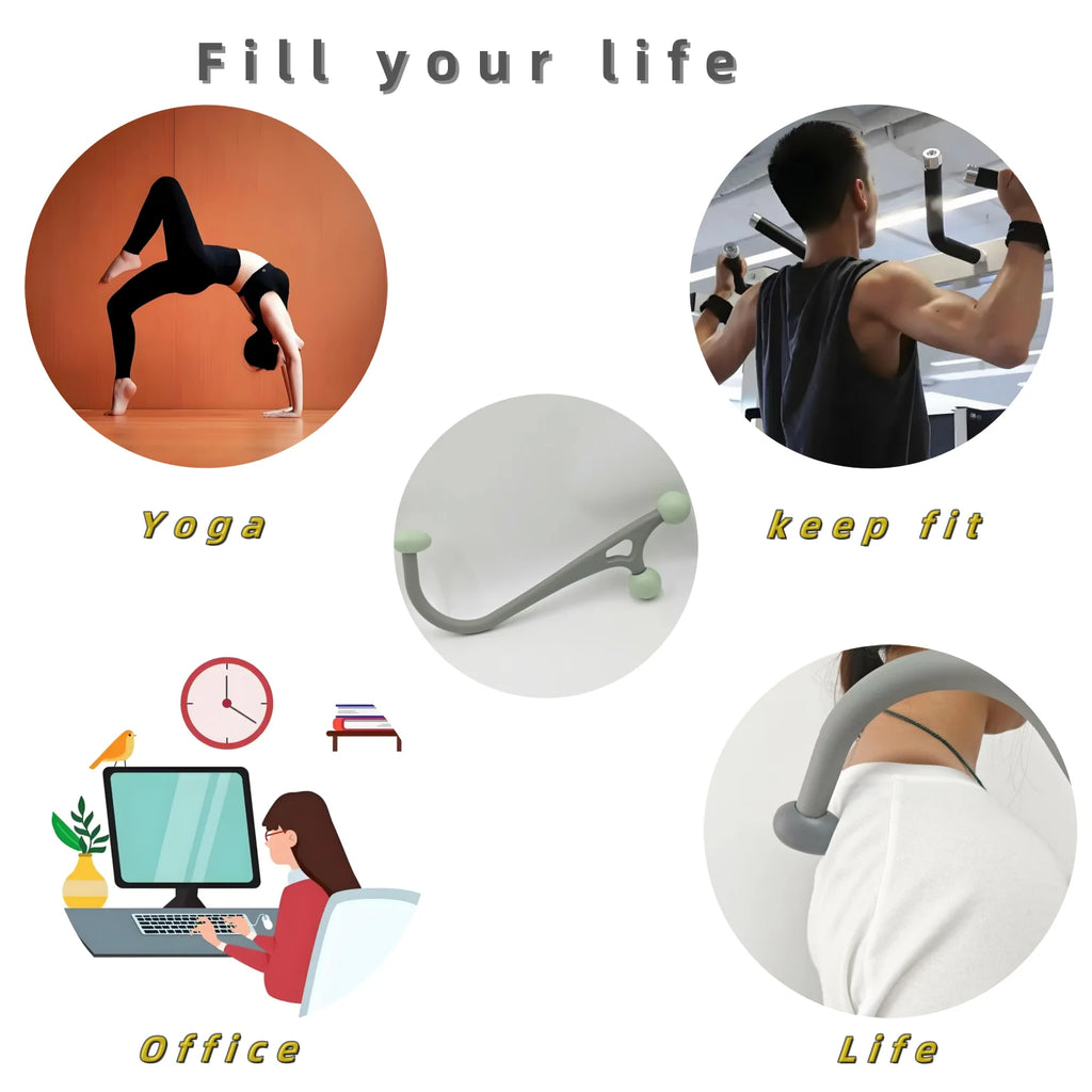 Back Massage Stick for Pain Relief - Ergonomic Deep Tissue Tool Back Massage Instrument Tidesmit