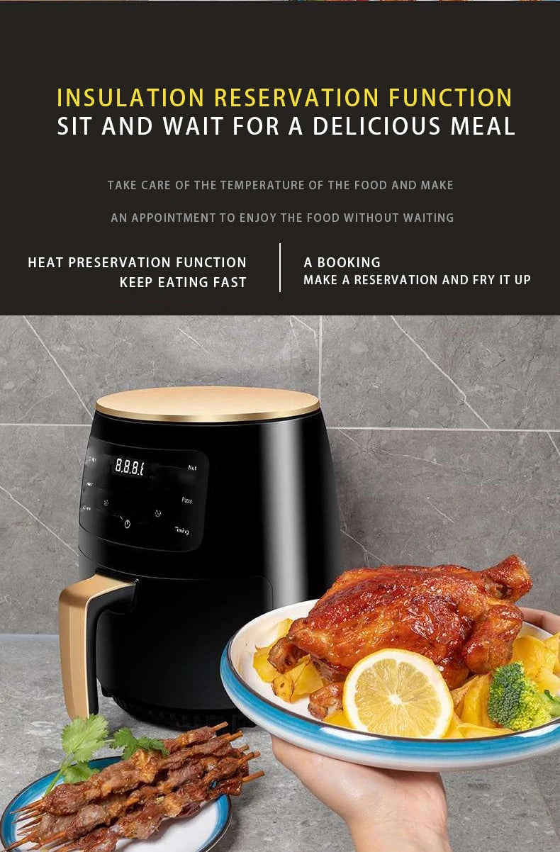 Factory Stock Hot Sale Electric 6L Multi-function Digital Control Air Fryer High-quality Non-stick Surface Household Hotel Use