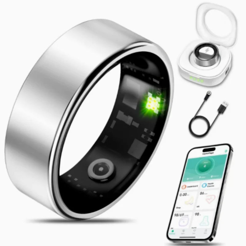 smart Ring for Women Men,Fitness Tracker Ring with Heart Rate, Sleep Monitoring, Blood Oxygen, Step Counting for iOS and Android, No Subscription Fee, Waterproof
