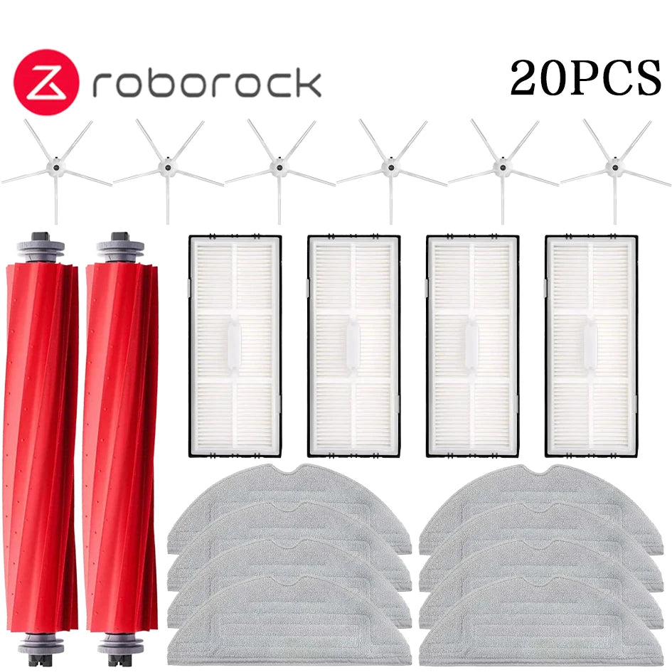 Tidesmit replacement parts kit including side brush, mop, Hepa filter, and rolling brush for Roborock S7 MaxV Ultra