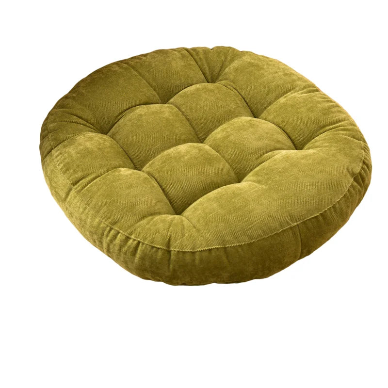 Grey Floor Seat Cushion Pillow Round Large Pillows Seating for Adults Tufted Corduroy Floor Cushions for Living Room Tatami 방석