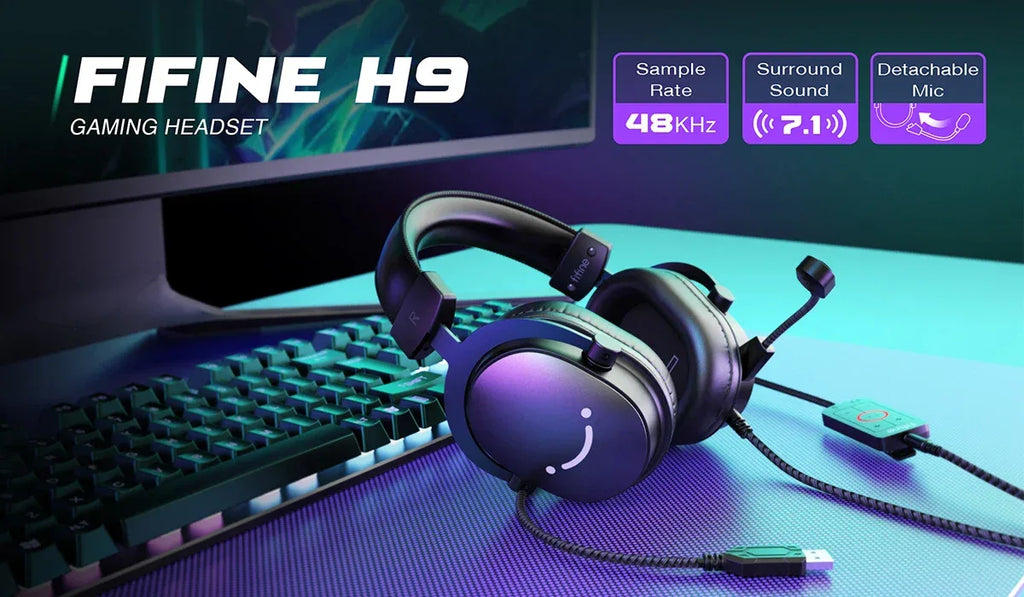 Tidesmit 7.1 Surround Sound PC Gaming Headset for PC PS5 Black Tidesmit