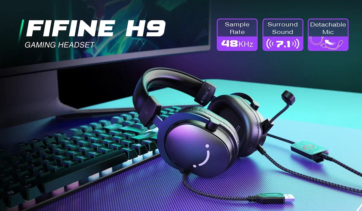 Tidesmit 7.1 Surround Sound PC Gaming Headset for PC PS5 Black Tidesmit
