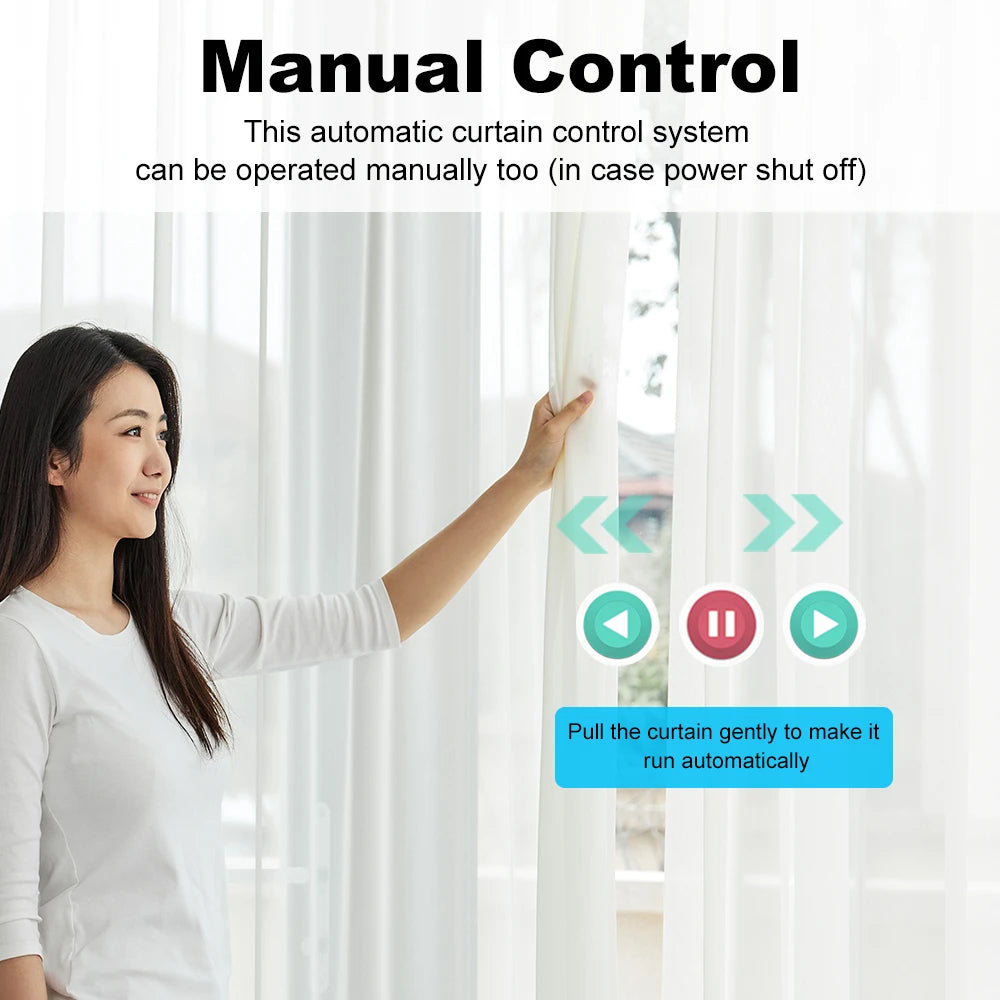 Smart Curtain Motor WiFi Zigbee Silent Electric Track - Tidesmit Tidesmit