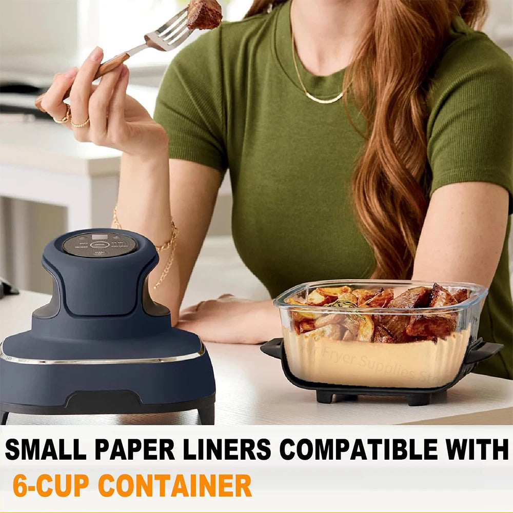 Air Fryer Paper Liners for Ninja Crispi FN101GY/FN101SG/FN101ST Non-Stick Square Glass Parchment Paper Airfryer Accessories ﻿