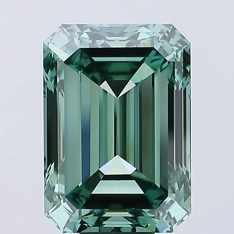 Emerald Cut Lab Grown Diamond Loose Stone Step Cut Fancy Green IGI Certified High Clarity Gemstone Custom Jewe Dada Diamond