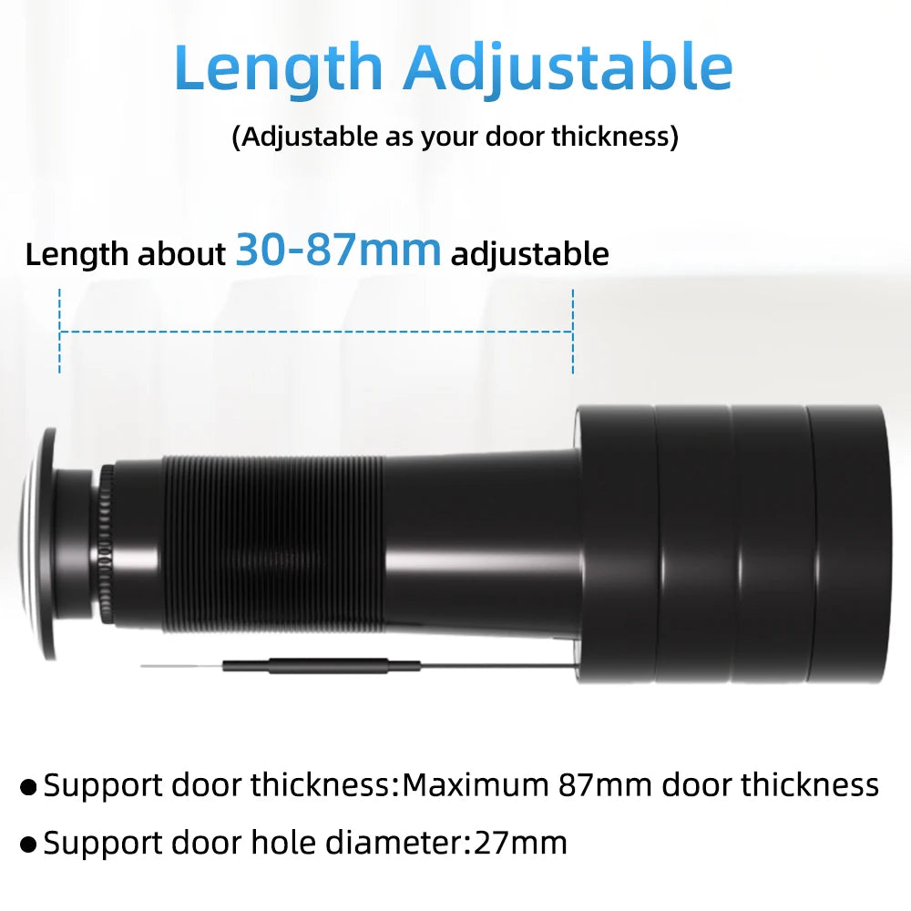TUYA HD Door Peephole Viewer 2.4G/5G WiFi Security Camera 170° Wide-angle Human Detection Two-Way Audio Video-eye Cat-eye Cam