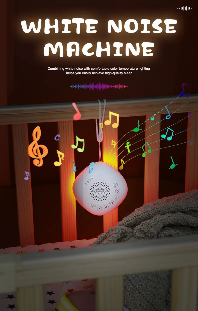 White Noise Machine Portable Baby Sleep Machine Soothing Sounds Sleep Therapy Sound Monitor Generator for Babies Adult Relax