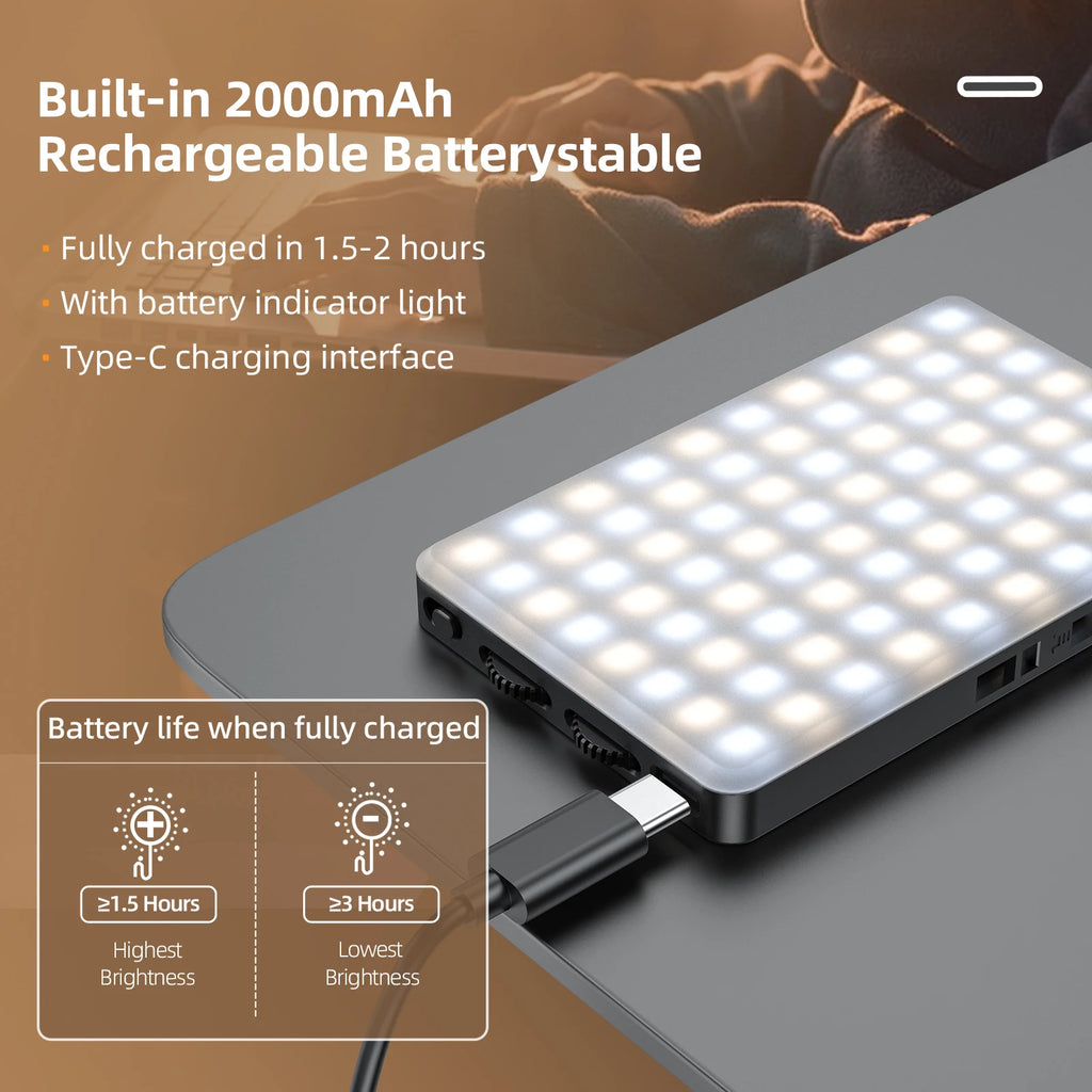 Portable LED Selfie Light CL-V12A - Adjustable Color Temperature Tidesmit