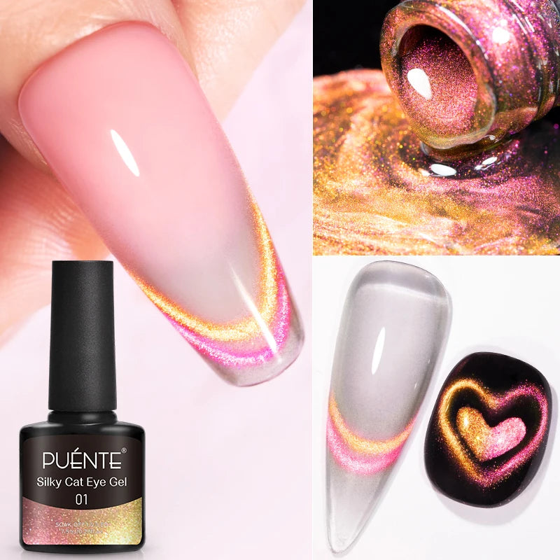 3D Sculpture Gel Nail Polish 15ml - Professional Soak Off Formula Permanent Makeup Machines Silky Cat Eye 01 Tidesmit