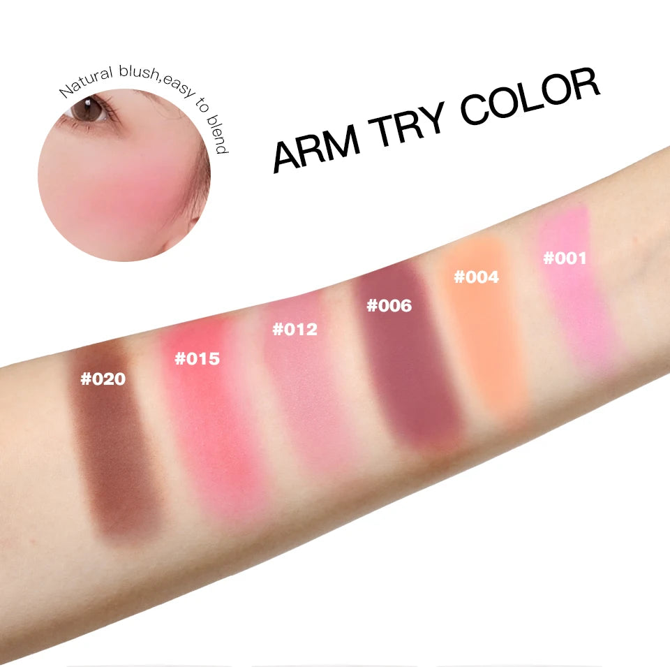 Tidesmit blush matte natural cheek tint for face contouring waterproof soft powder makeup texture close-up